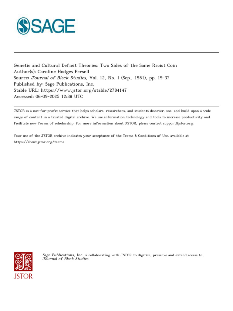 Persell-GeneticCulturalDeficit-1981 | PDF | Intelligence Quotient ...