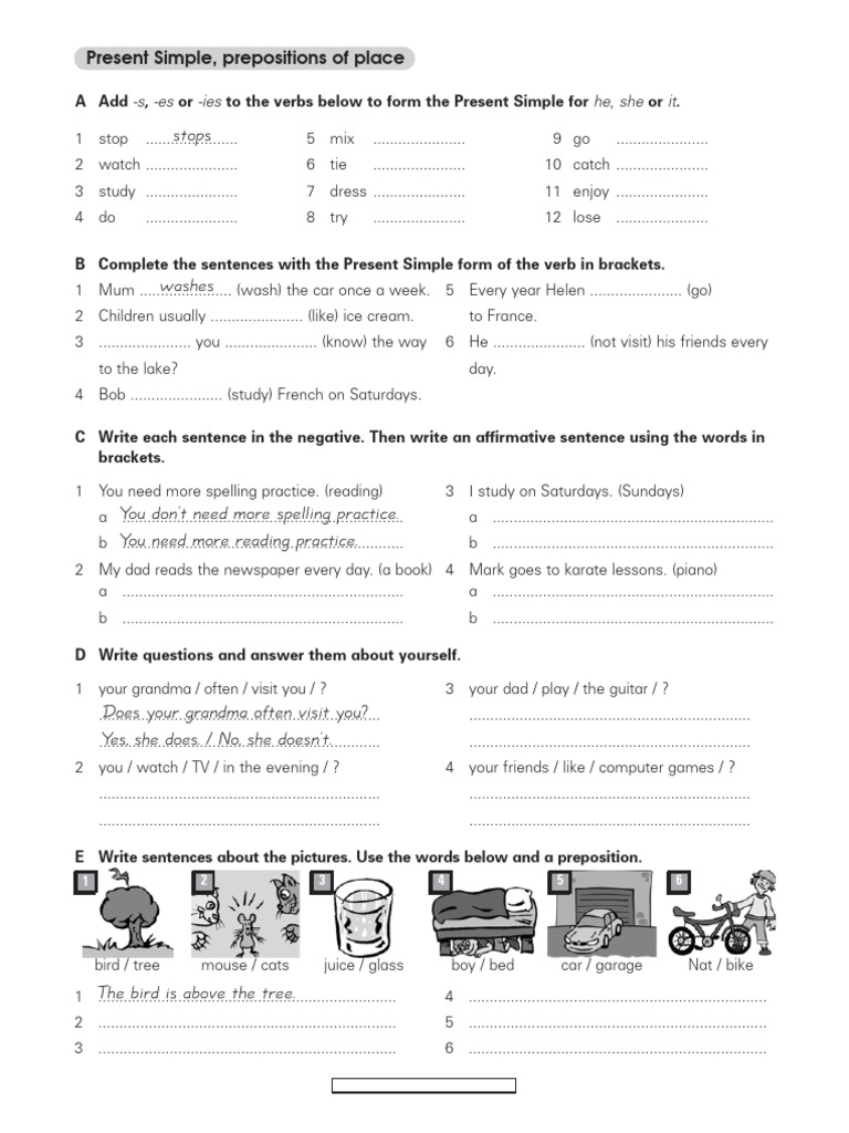 Present Tense Exercise 9 | PDF | Linguistics | Syntax
