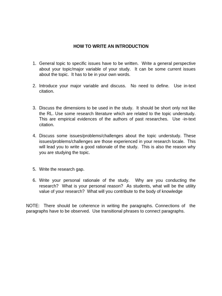 How to Write an Introduction | PDF