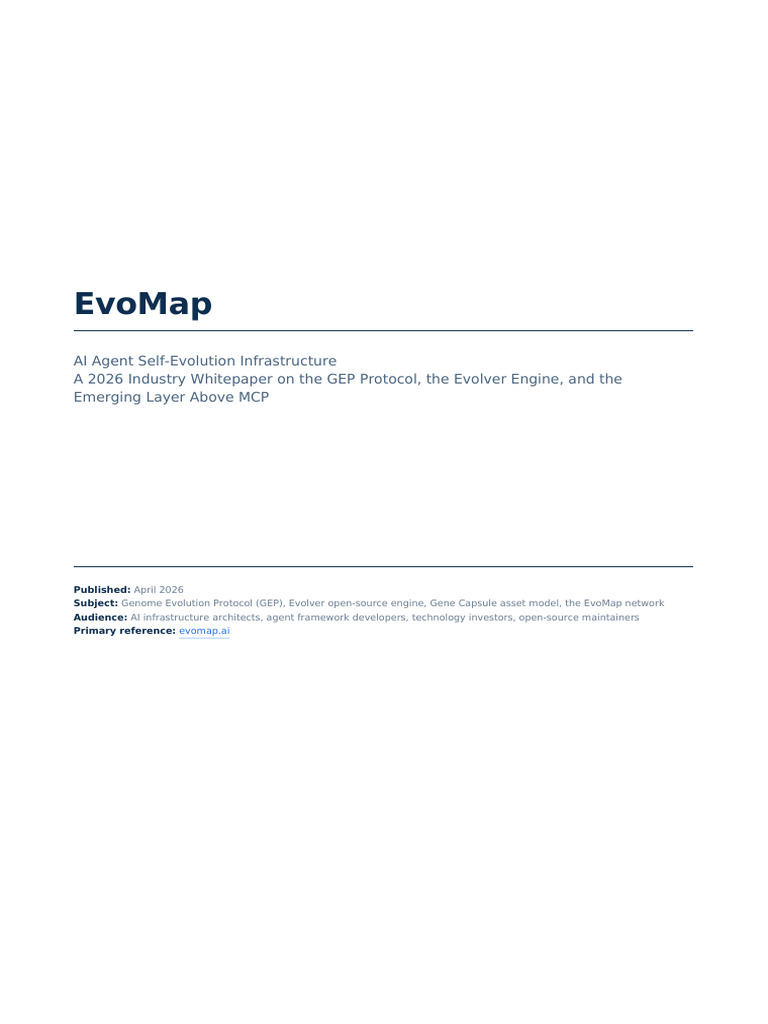 EvoMap AI 2026 | PDF | Evolution | Artificial Intelligence