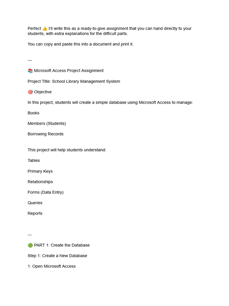 Student Part for Ms Access | PDF