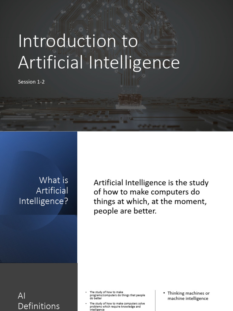 Session 1-2 Introduction to AI | PDF | Artificial Intelligence ...