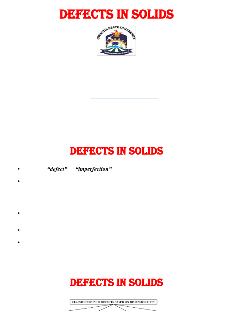 Imperfections in Solids Lec 3 | PDF | Dislocation | Crystallographic Defect