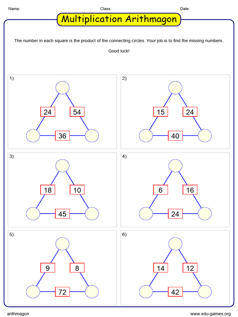 Multiplication Arithmagon | PDF