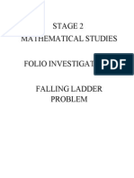 Stage 2 Mathematical Studies Folio Investigation 1 Falling Ladder Problem