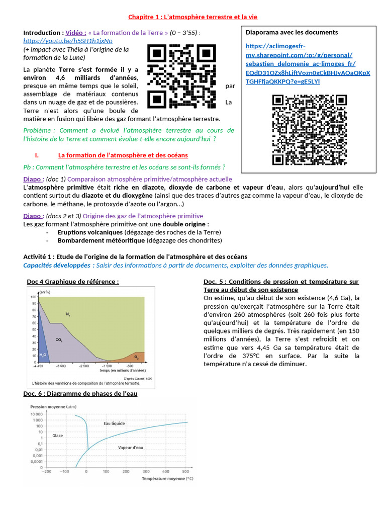 Chap 1 Correction | PDF | Atmosphère | Atmosphère de la Terre