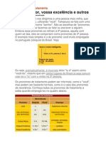 Pronomes de tratamento e seus usos