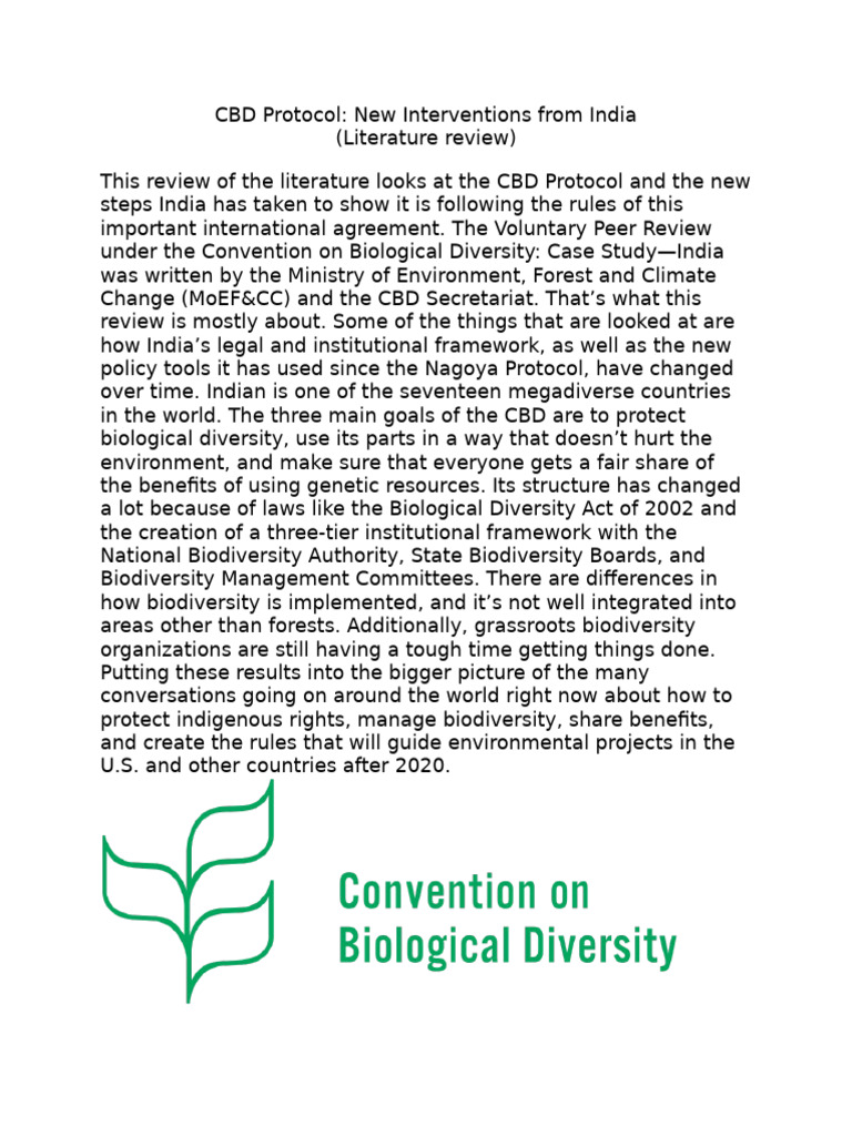 CBD Protocol New Intervention | PDF | Genetically Modified Organism ...