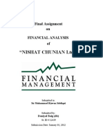 "Nishat Chunian LTD.": Final Assignment On Financial Analysis of