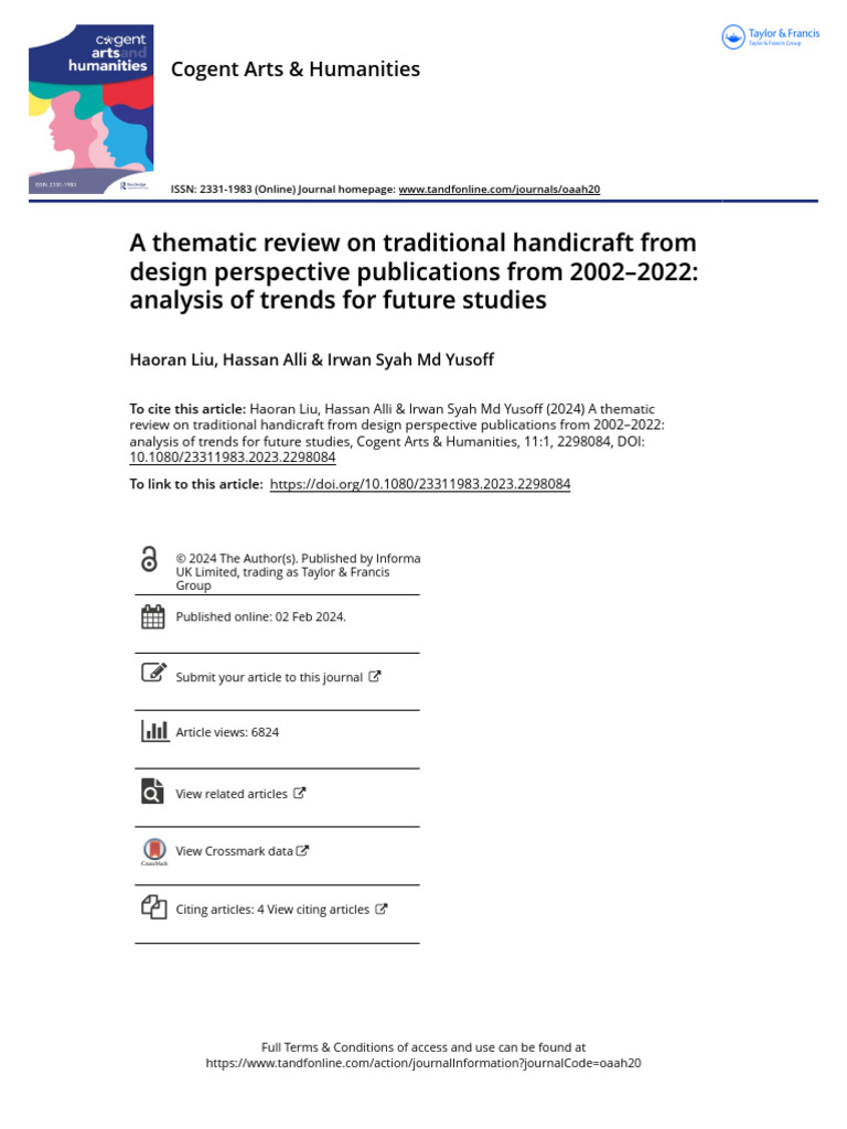 A Thematic Review on Traditional Handicraft From Design Perspective ...