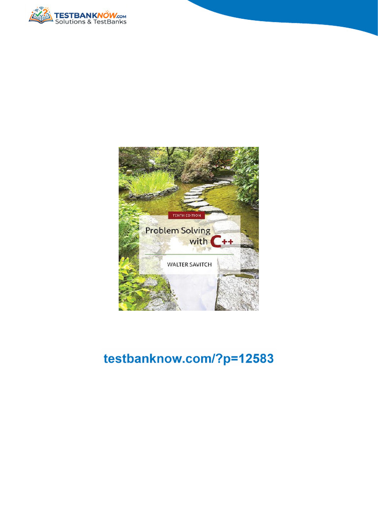 Solution Manual for Problem Solving with C++ 10th Edition Savitch ...