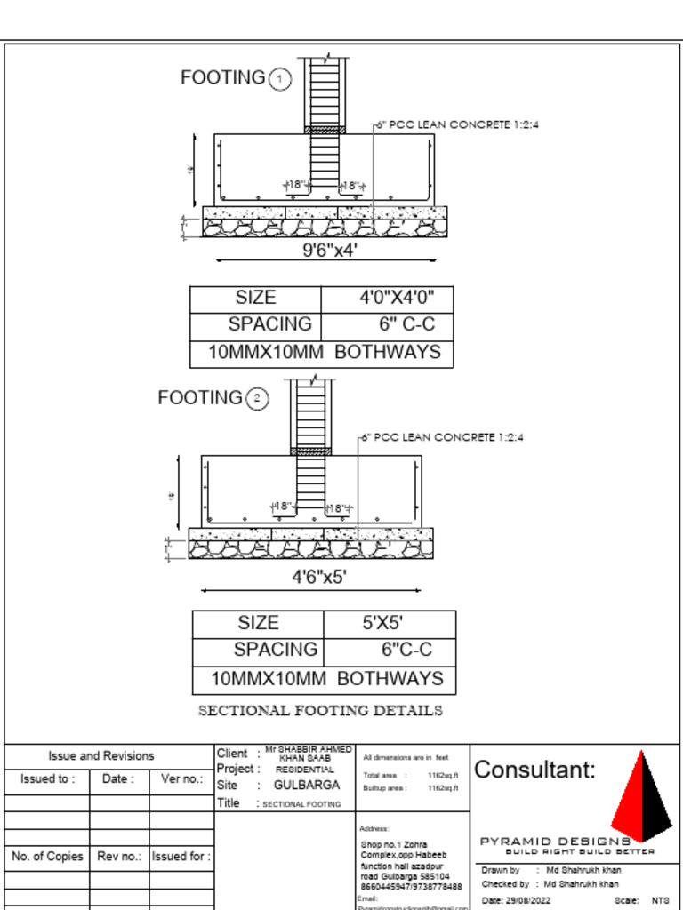 Sectional Footing | PDF