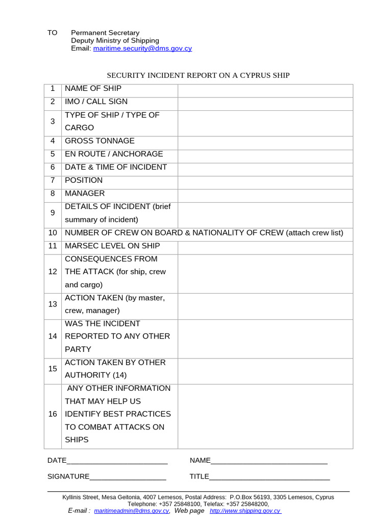 Isps Security Incident Report | PDF