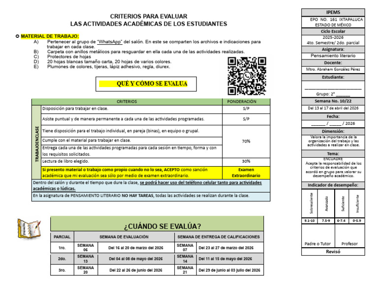 03 Criterios Para Evaluar Las Actividades Académicas de Los Estudiantes ...