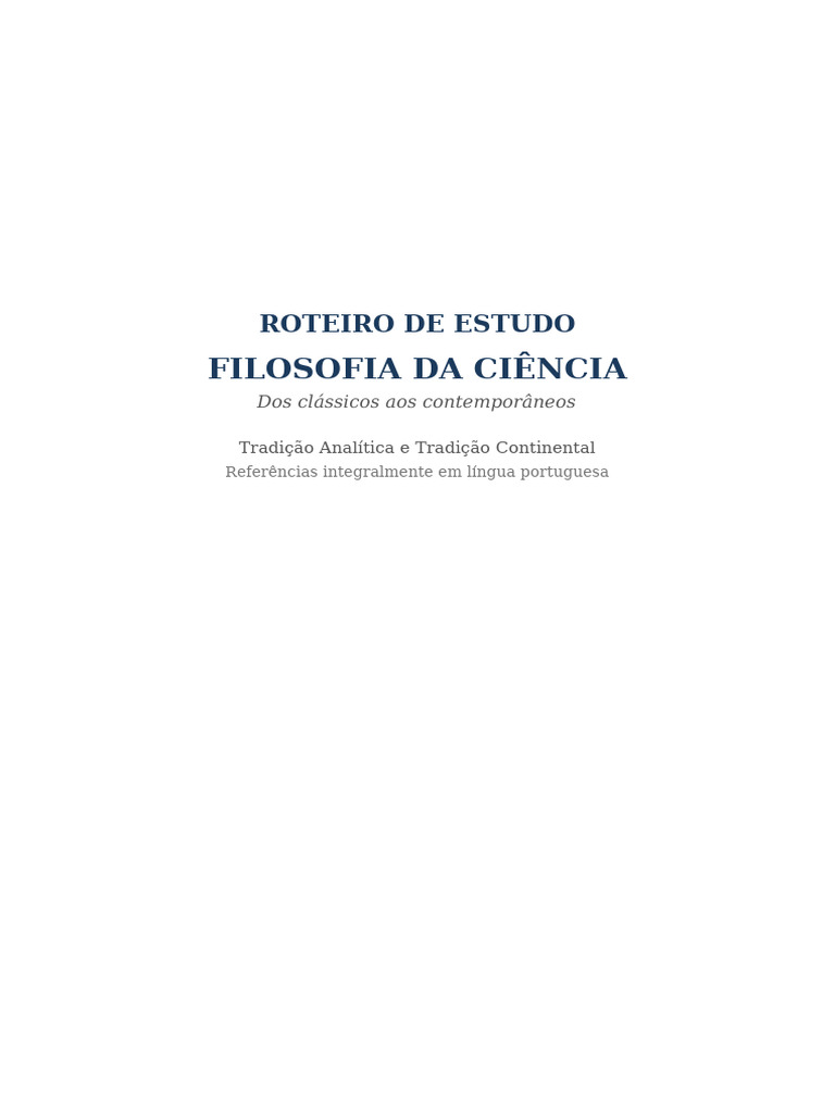 Roteiro Filosofia Da Ciencia 2 | PDF | Psicanálise | Science