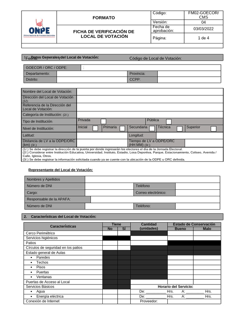 FM02-GOECOR_CMS Ficha de Verificacion de LV_V04 (1) | PDF