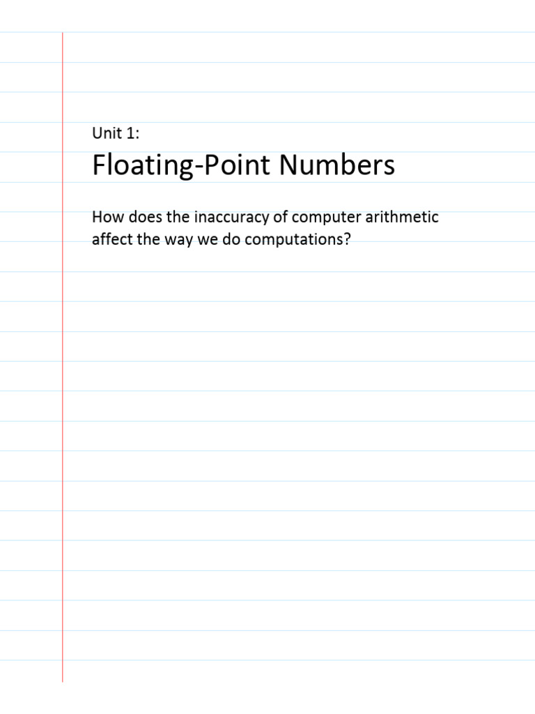 Unit 1 Floating Point (Complete) | PDF
