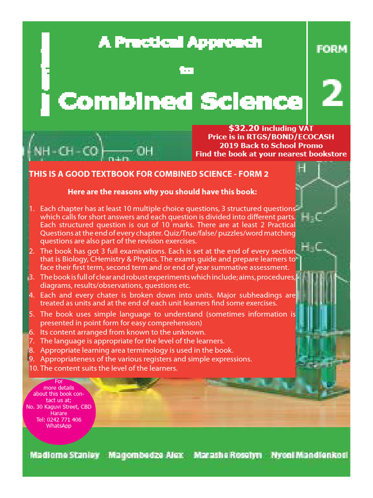 Form 2 - Combined Science 2 - SBP | PDF | Redox