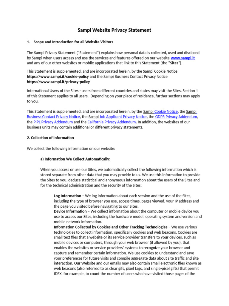 Web-Privacy-Statement BU 2023 v2 | PDF | Http Cookie | Computing