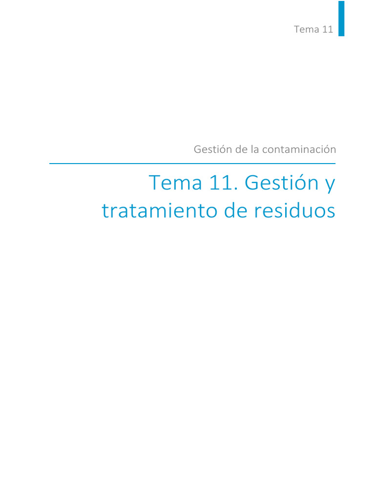 Tema 11. Gestión y Tratamiento de Residuos | PDF | Residuos | Reciclaje
