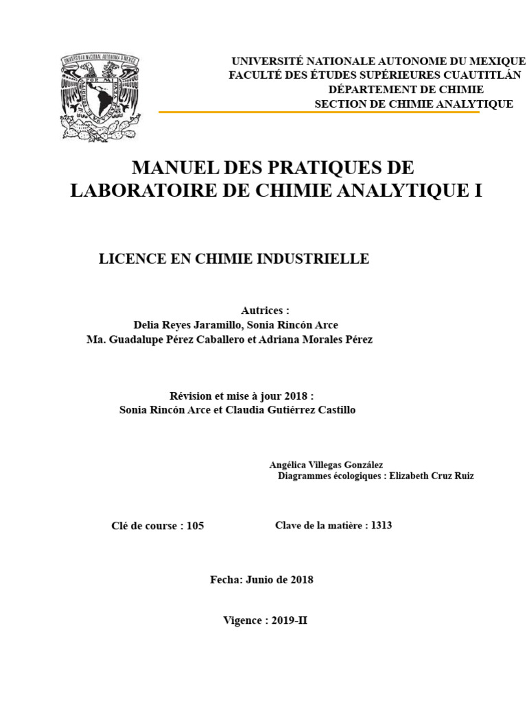 Manuel de Chimie Analytique | PDF | Acide chlorhydrique | Ph