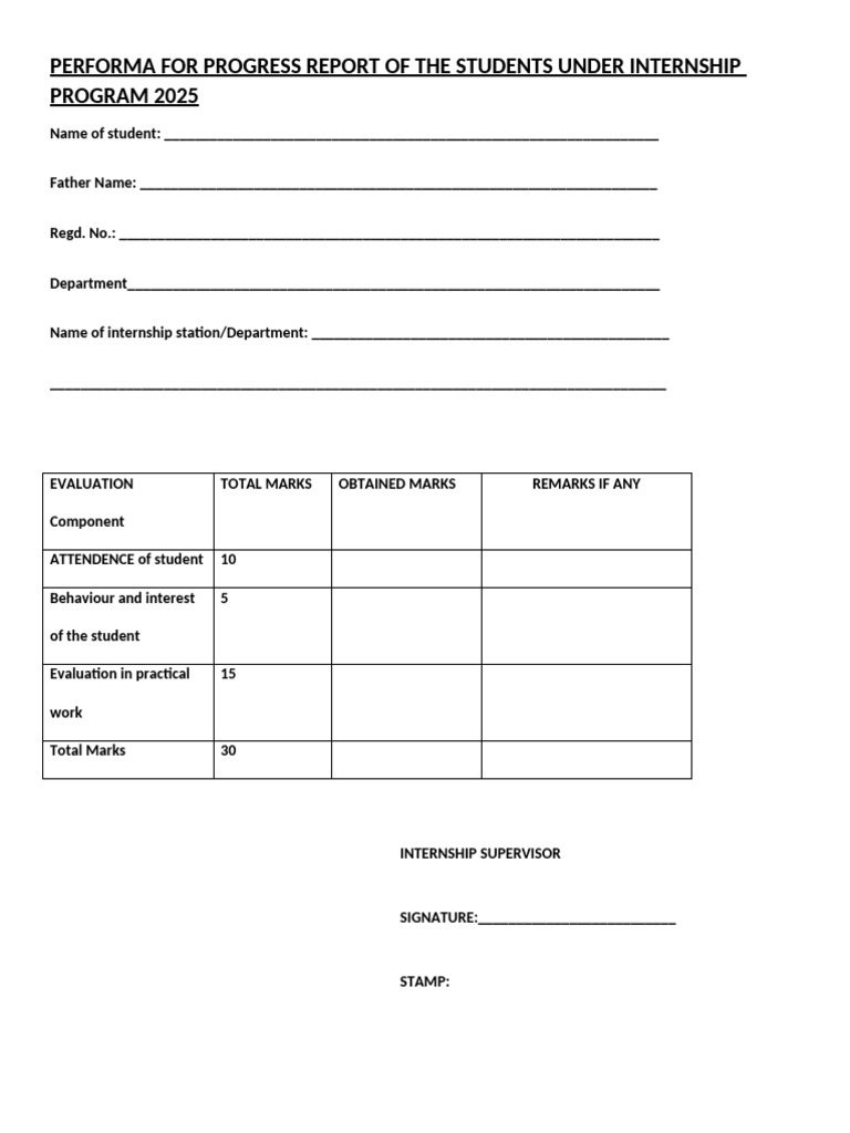 Evaluation Proforma | PDF
