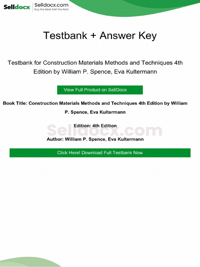Question Bank for Construction Materials Methods and Techniques 4th ...