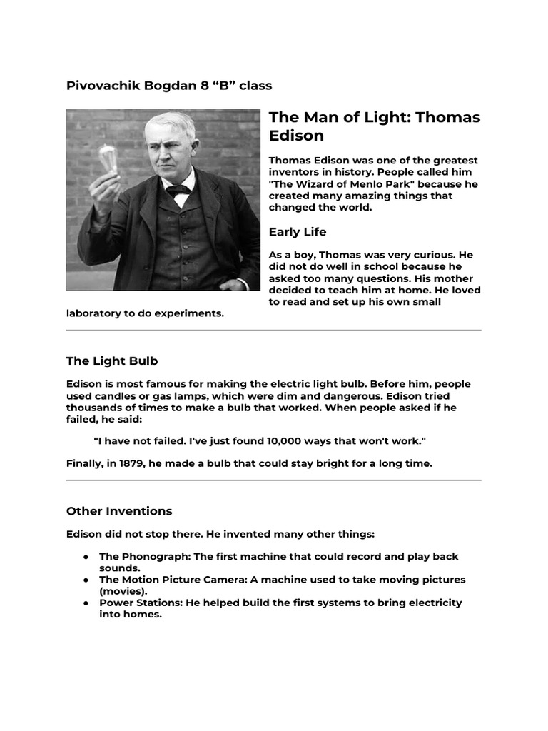 Thomas Edison | PDF