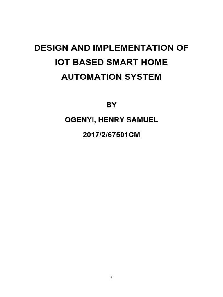 DESIGN AND IMPLEMENTATION OF IoT BASED SMART HOME AUTOMATION SYSTEM ...
