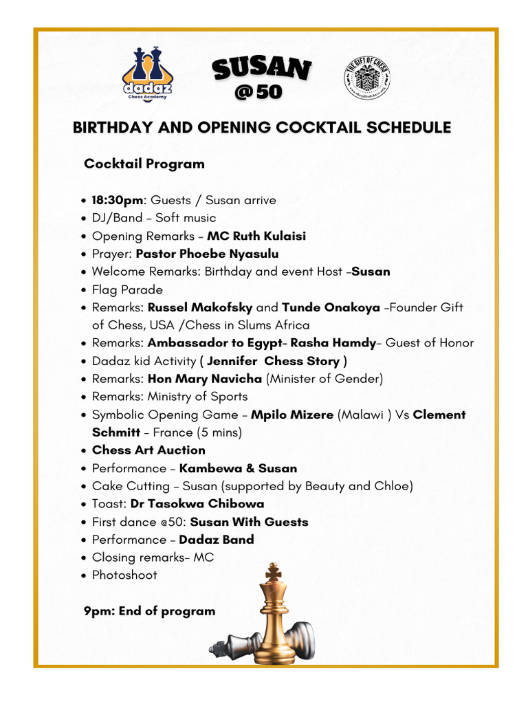 Birthday and Opening Cocktail Schedule-5 | PDF