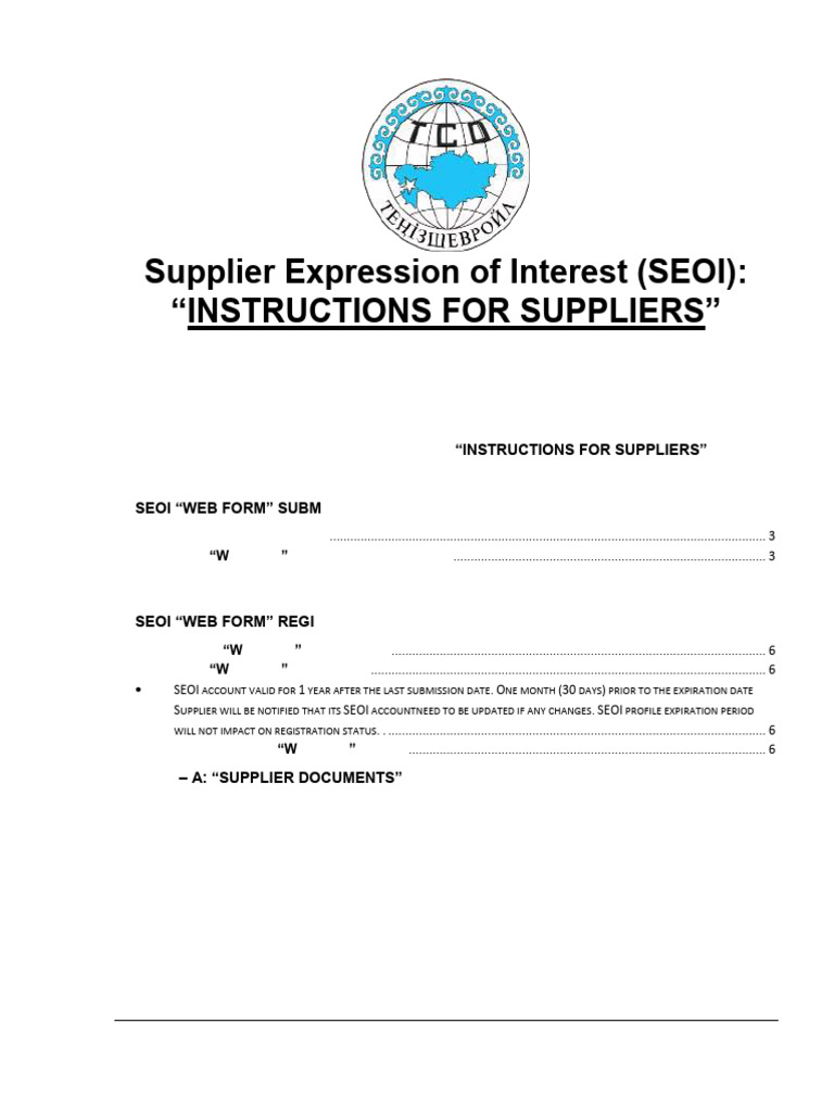 SEOI Instructions for Supplier Eng | PDF | Notary Public
