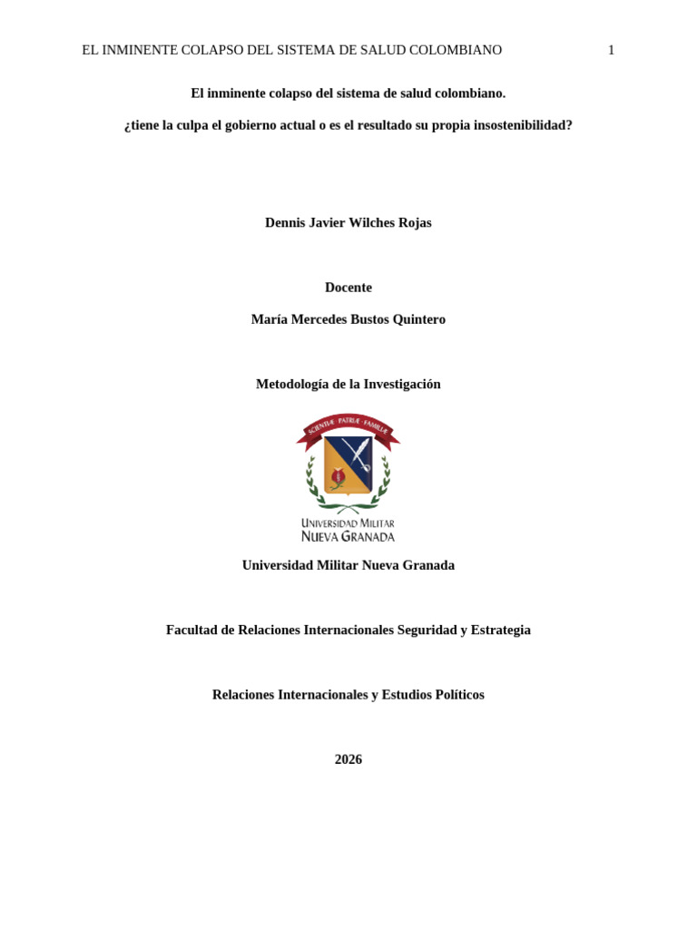 El Inminente Colapso Del Sistema de Salud Colombiano | PDF | Colombia