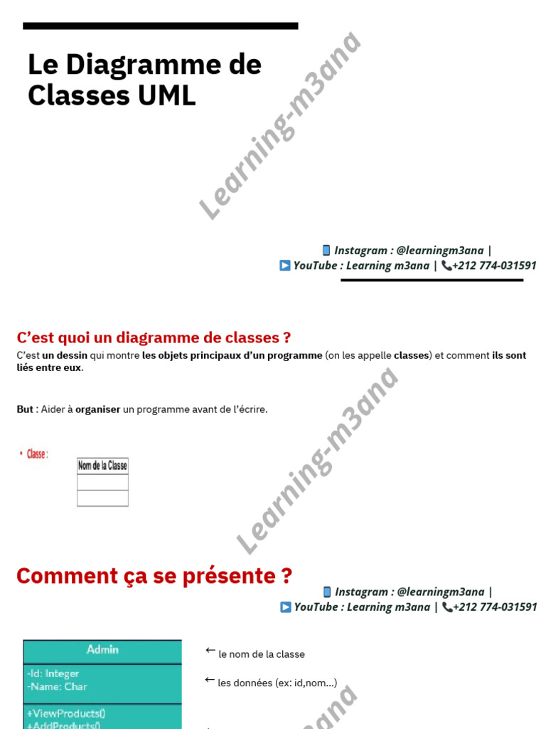 Uml Diagramme de Classe Et Cas D'utilisation PDF | PDF | Cas d ...