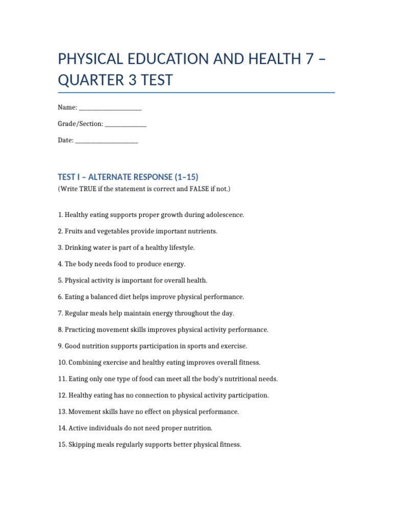 PE7 Test | PDF