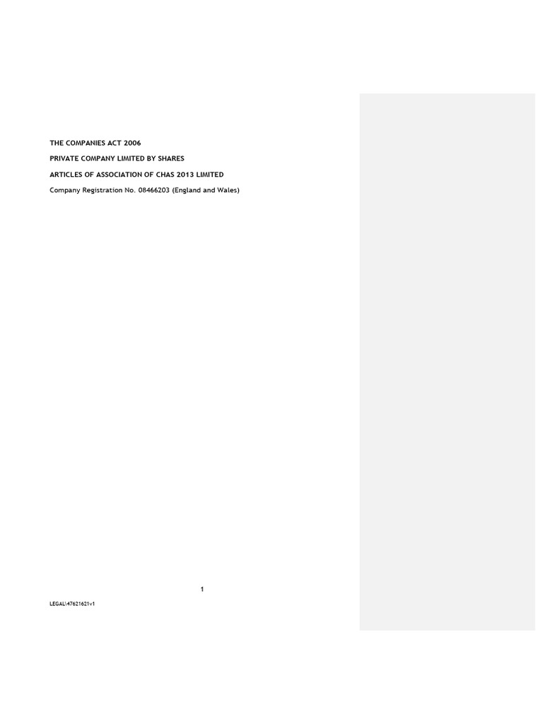 Appendix a Draft Revised Articles of Association (1) (2) | PDF ...
