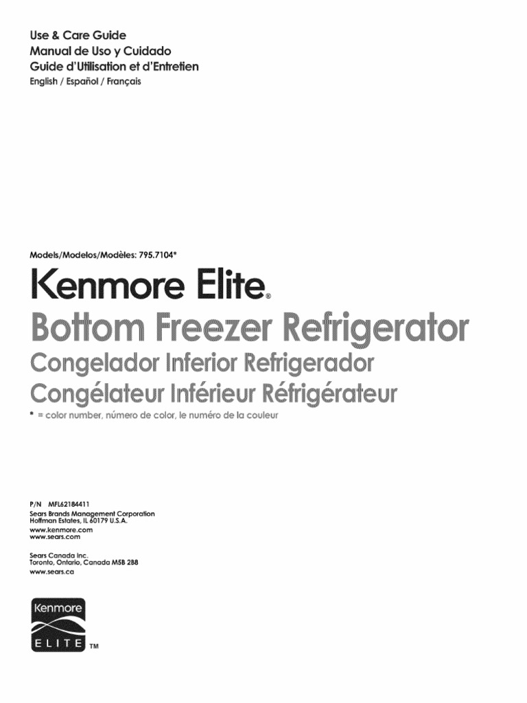 Kenmore Elite 795 Refrigerator Manual