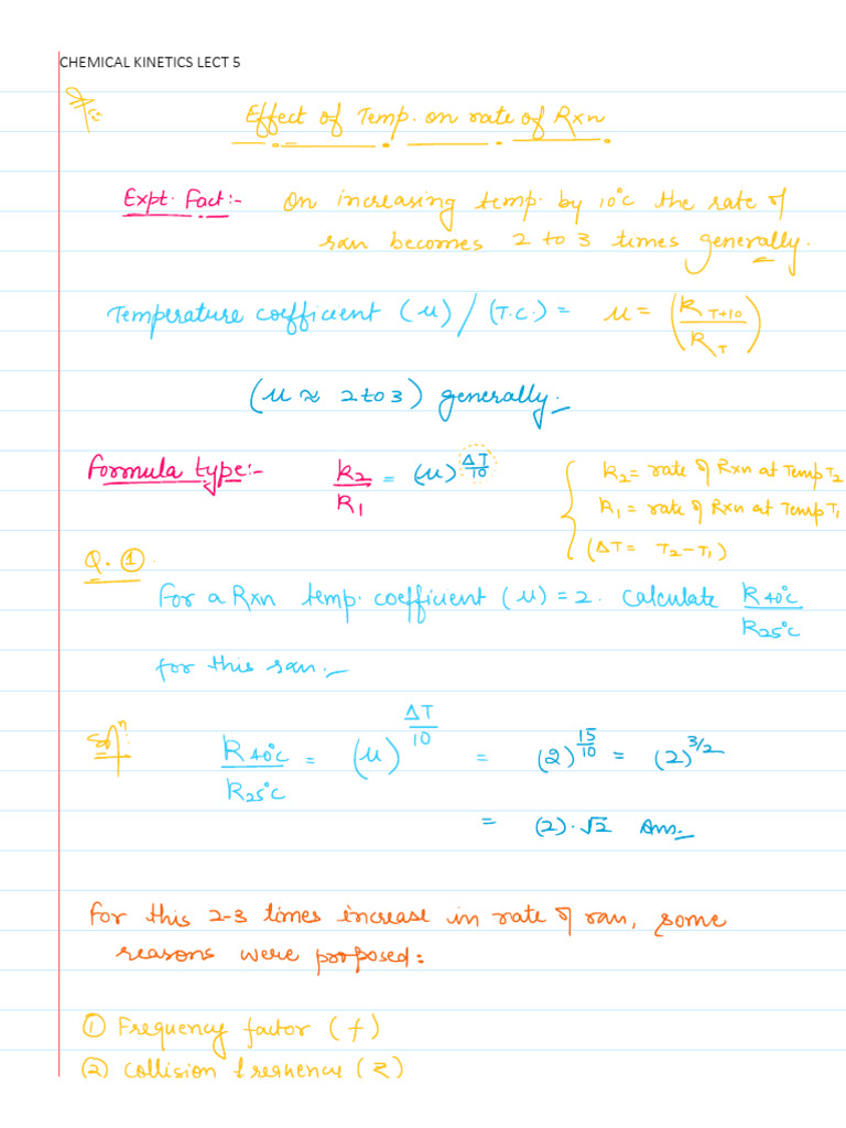 Kinetics Lect 5 | PDF