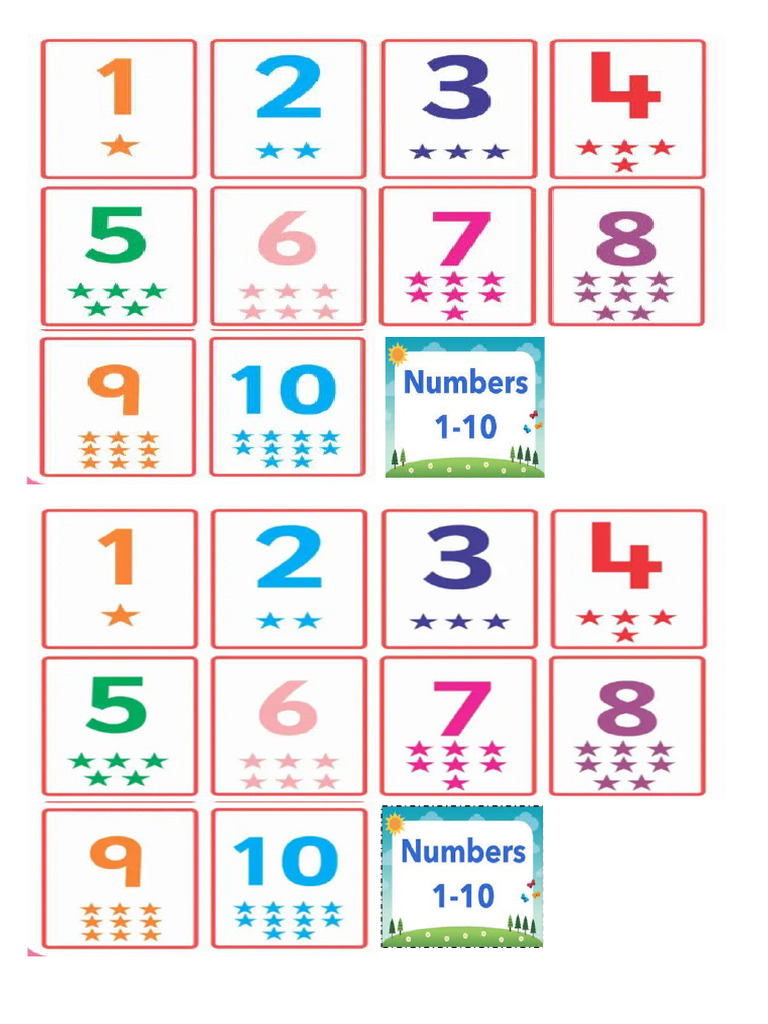 Cut Out Numbers Cards | PDF