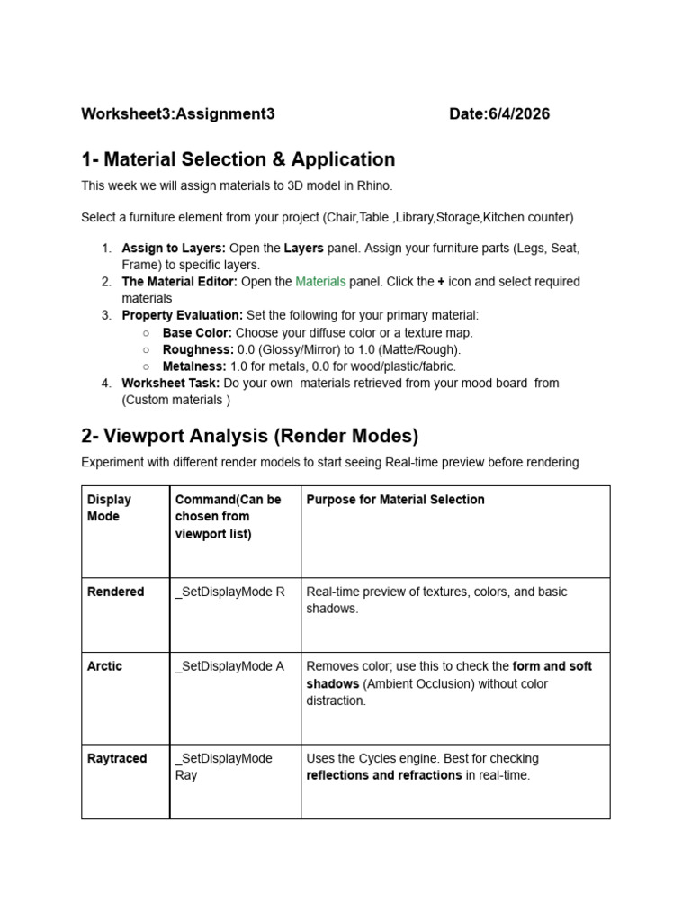 Worksheet Week 13 | PDF | Rendering (Computer Graphics) | Imaging