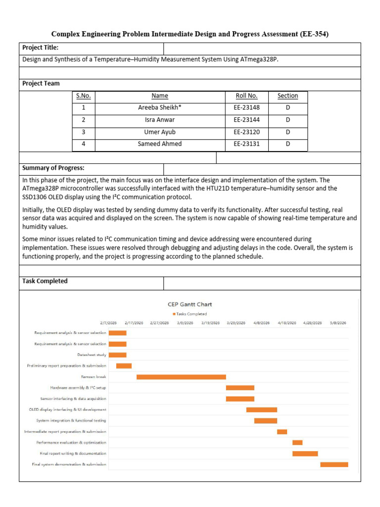 CEP Intermediate Design and Progress Assessment | PDF | Computer ...