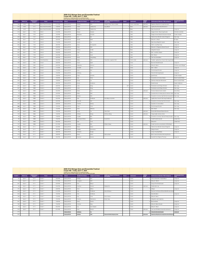 D12 2026 STRINGS Solo Registration Form - 2026 Entries | PDF | Cello ...