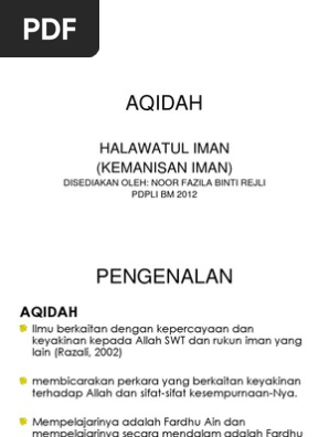 Aqidah Halawatul Iman Pdf