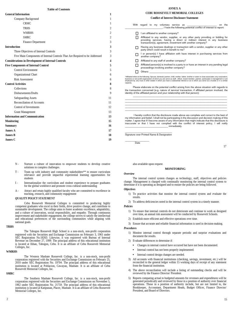 Manual - Back - Internal Control | PDF | Internal Control | Banks