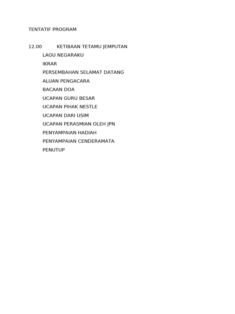 Tentatif Program | PDF