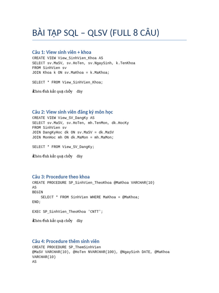 SQL Qlsv Full | PDF