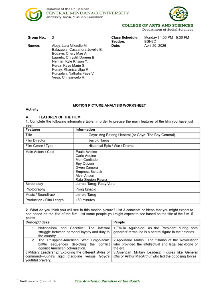 Motion Picture Analysis_Template.docx | PDF
