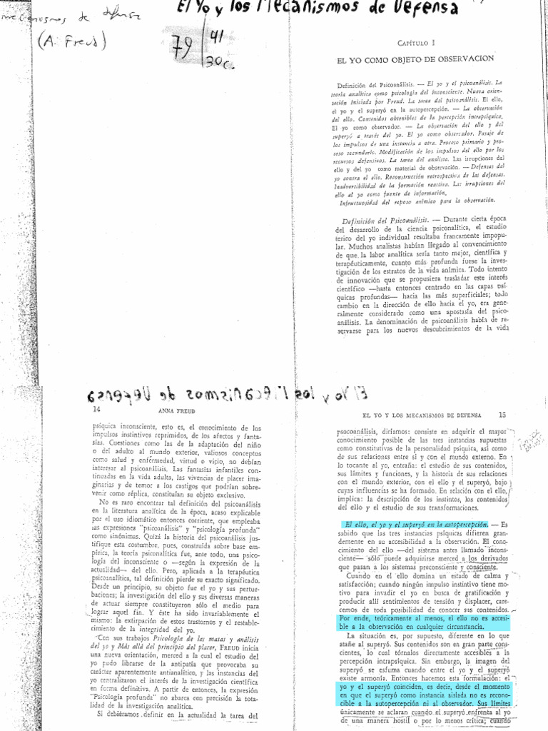 Anna Freud - El Yo y Los Mecanismos de Defensa (Libro Completo)-7-38 | PDF