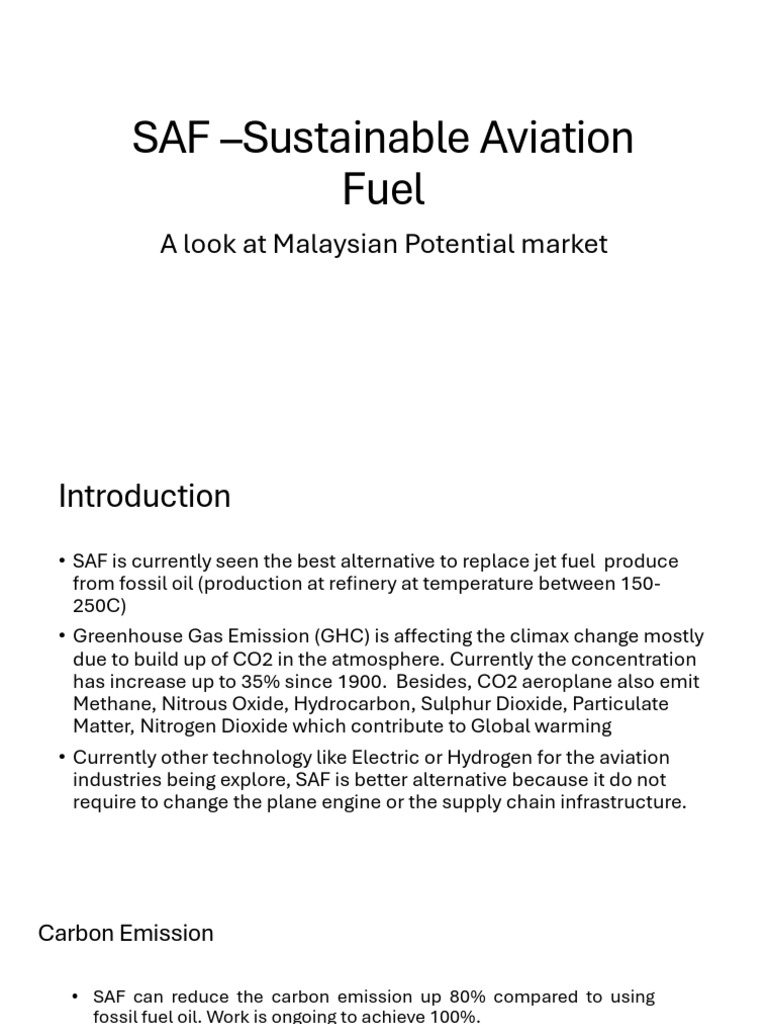 SAF –Sustainable Aviation Fuel (1) | PDF | Air Pollution | Fuels