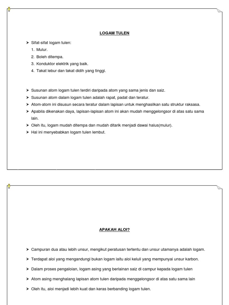 Logam Tulen Vs Logam Tidak Tulen