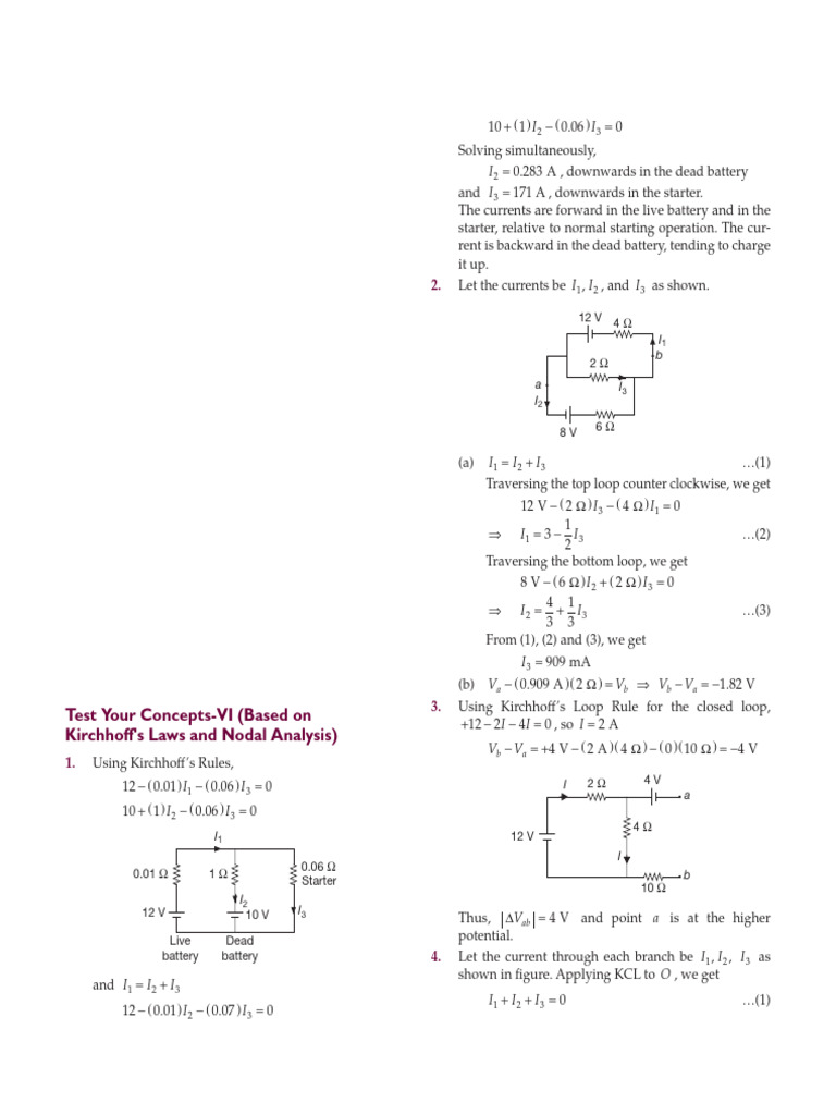 06.Hints-kirchhoff’s Circuit Rules | PDF | Series And Parallel Circuits ...